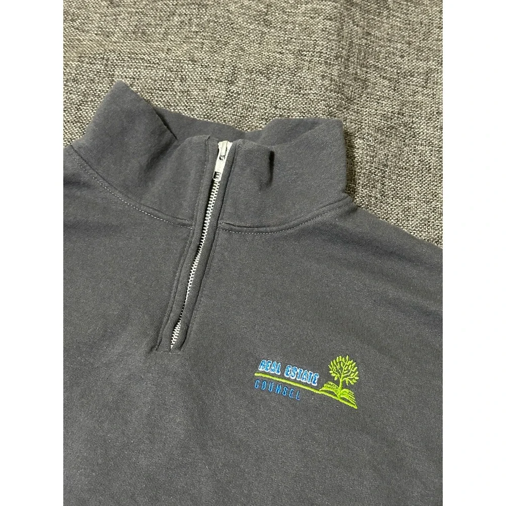 Jerzees Mens XL Quarter Zip Sweatshirt Real Estate Counsel Gray